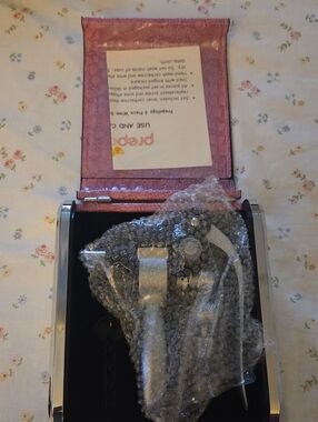 Pink Faux Croc Jewelry Case with Silver Tools, Wine Opener